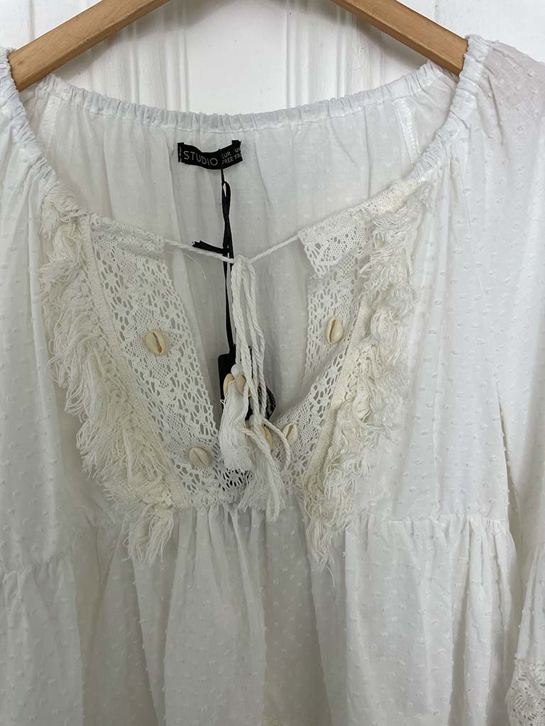 Seashell Boho Tassel Top