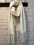 Wool Mix Fringed Scarf - Winter White