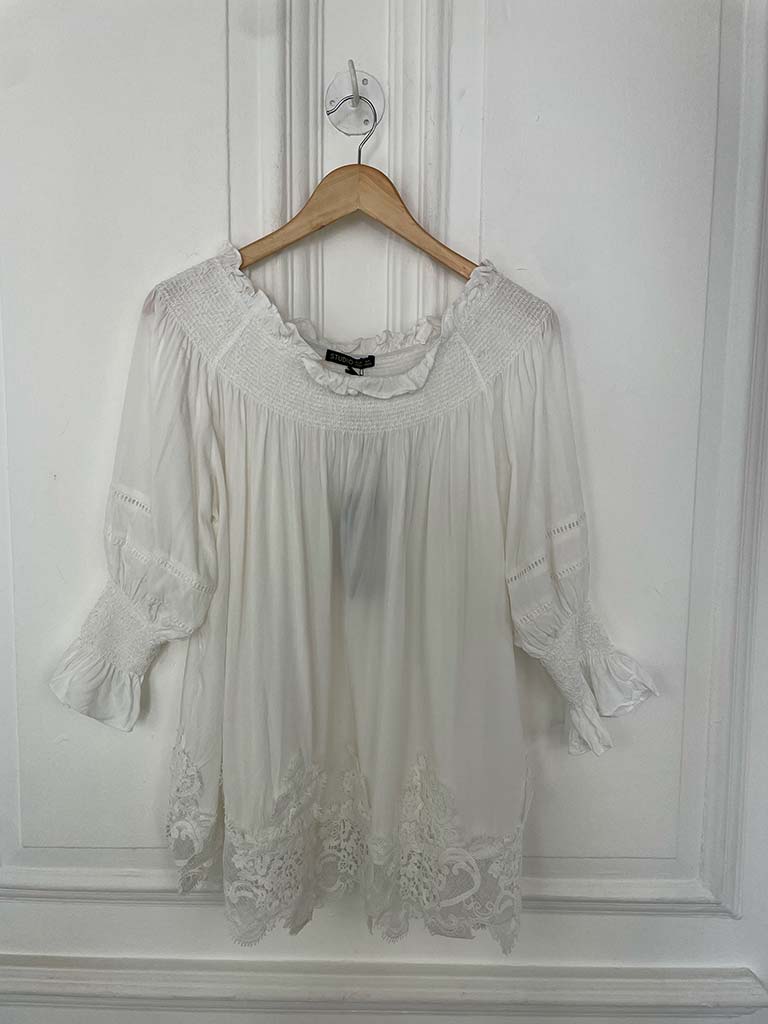 Bardot Lace Trim Top