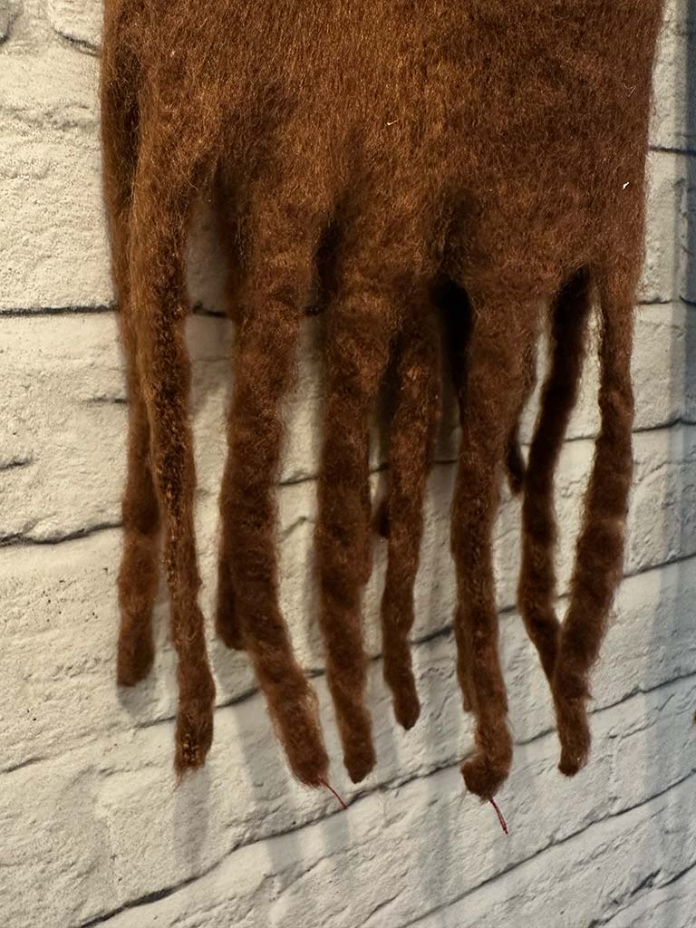 Wool Mix Fringed Scarf - Fudge
