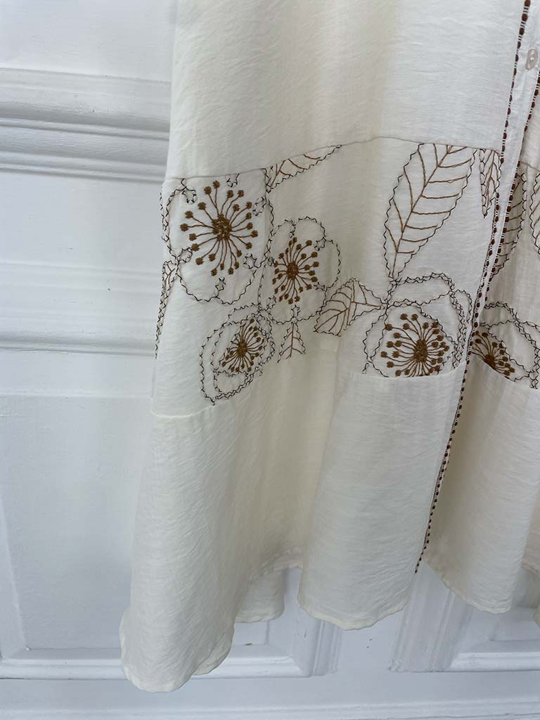 Puff Sleeve Stitched Dress