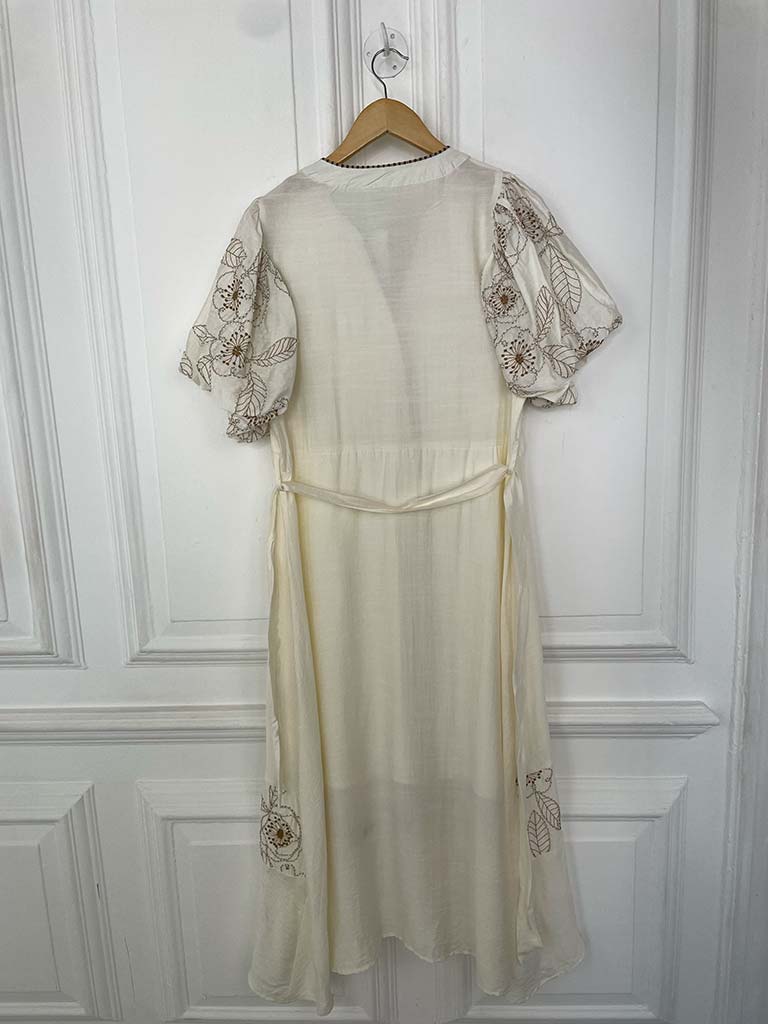 Puff Sleeve Stitched Dress