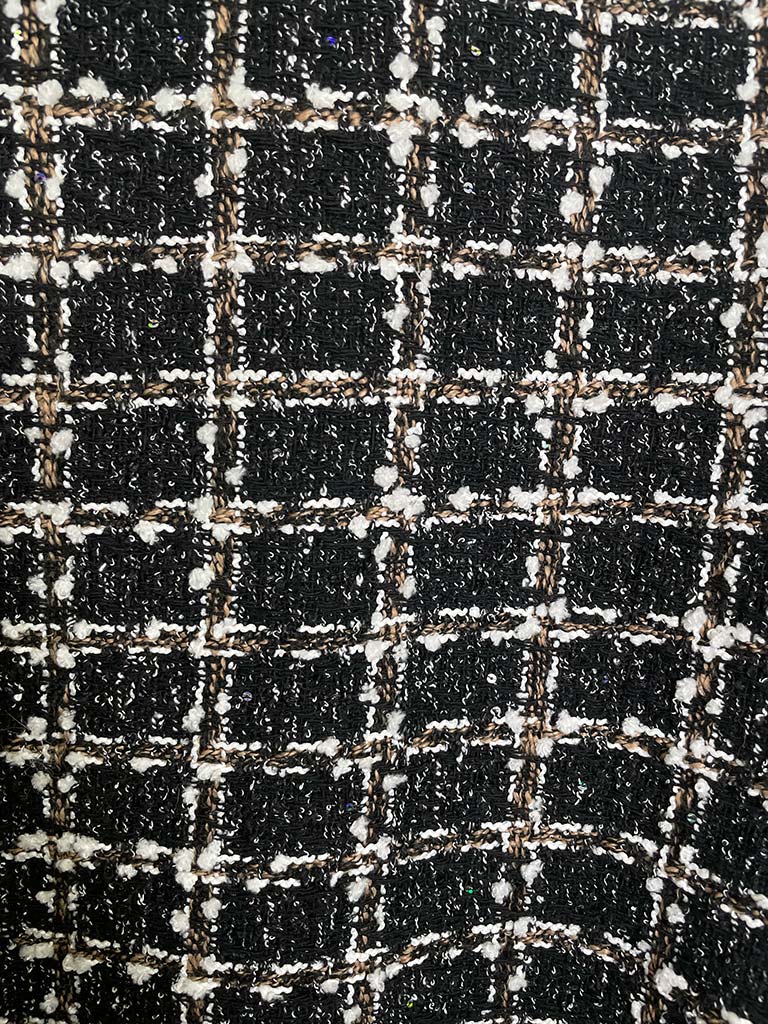 Tweed & Faux Fur Cape - Black