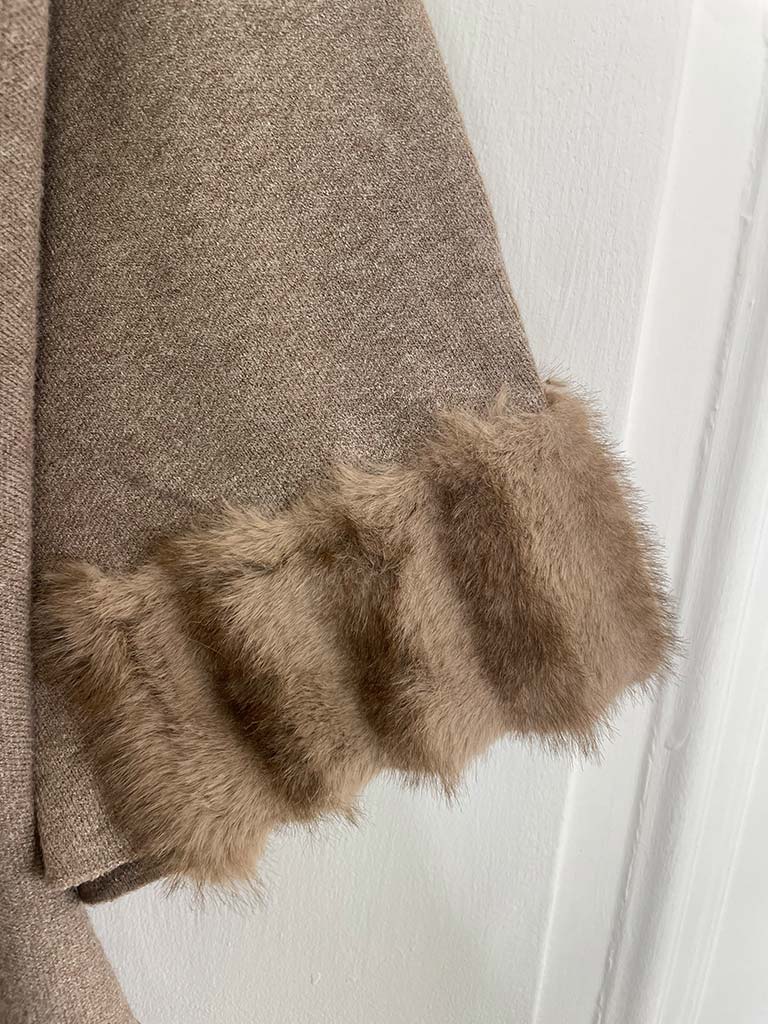 Faux Fur Boxy Knit - Mocha