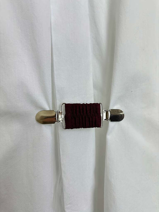 Elasticated Ruched Cinch Clip - Wine
