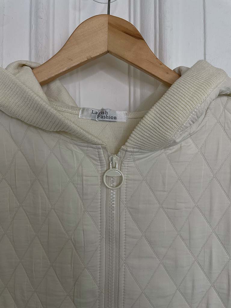 Quilted Hooded Jacket - Cream