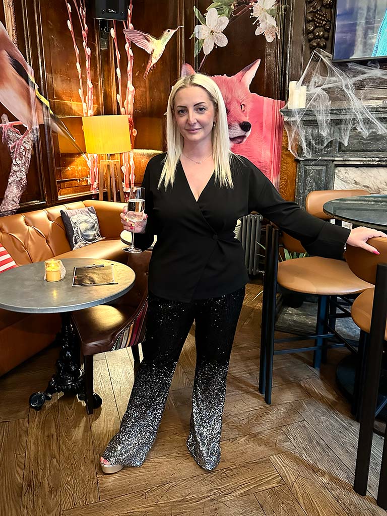 Ombré Sequin Flared Trousers