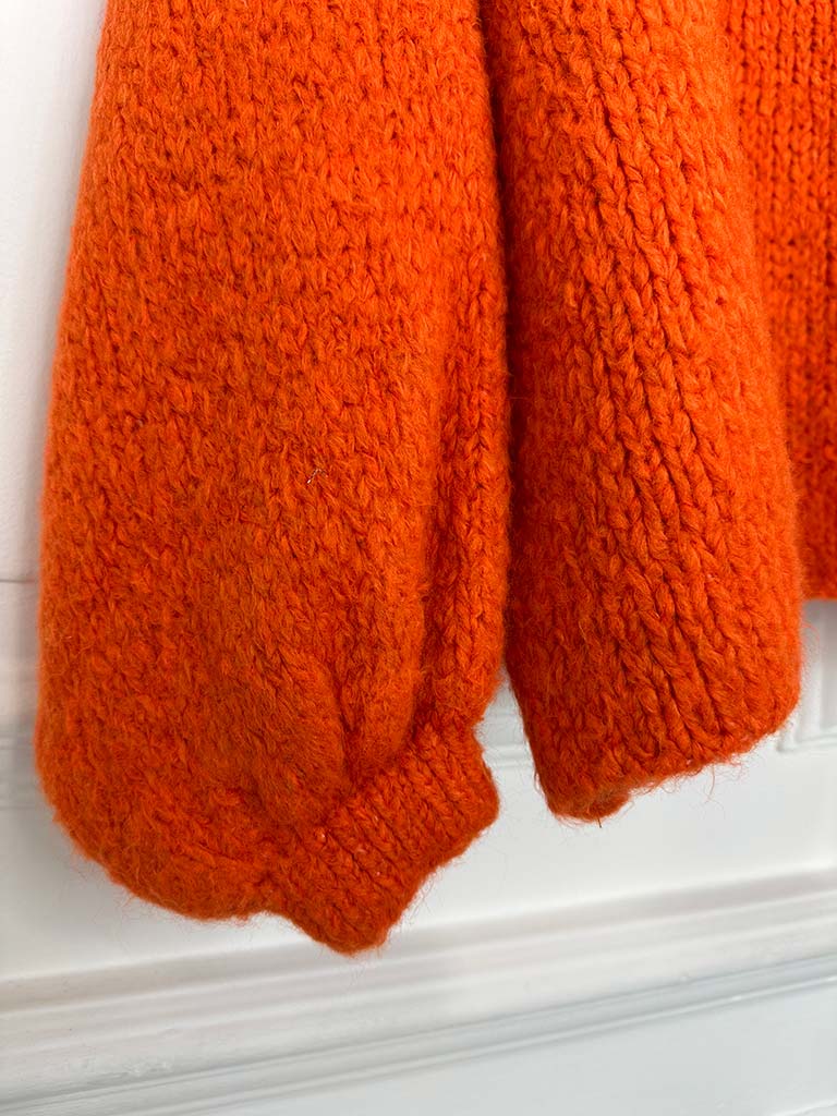 Chunky Exposed Seam Knit - Tangerine