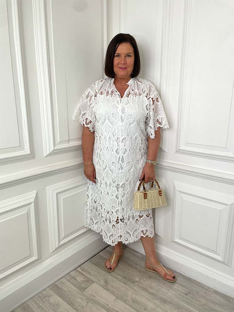 Malissa J Luxe Broderie Anglaise Dress