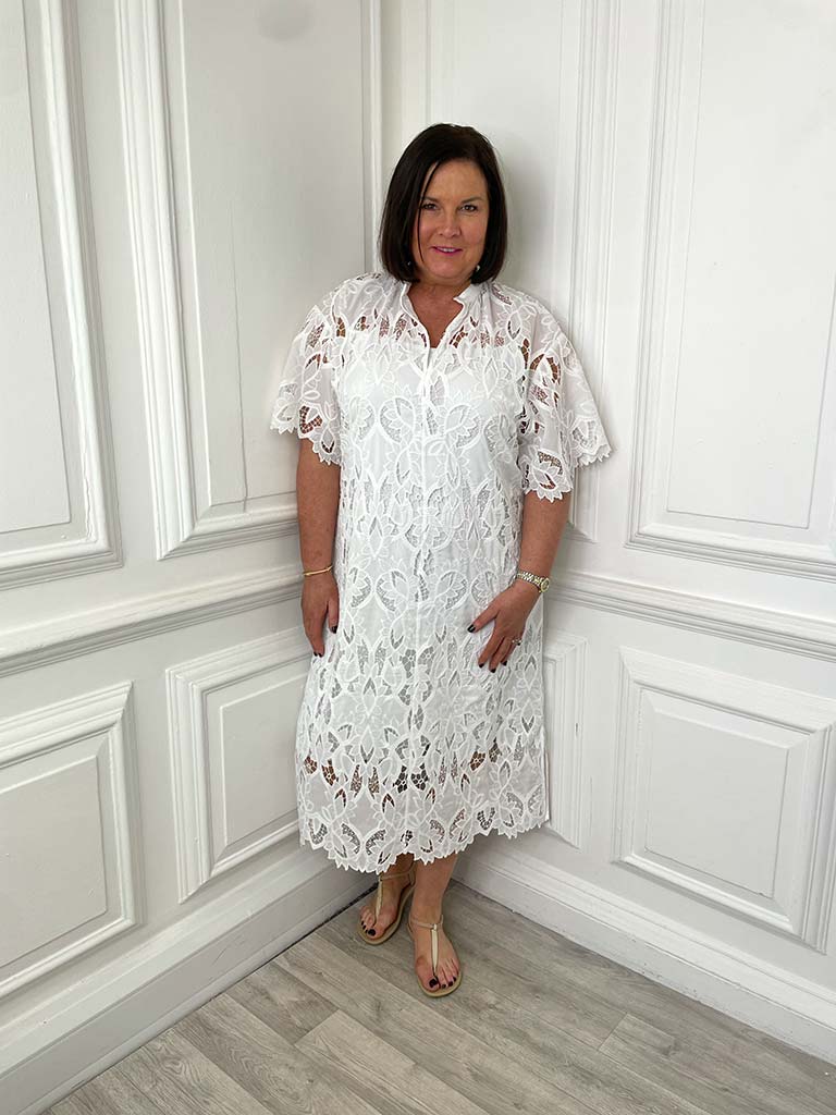 Malissa J Luxe Broderie Anglaise Dress