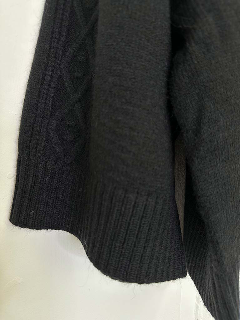 Aran Box Knit - Black