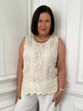 Antique Floral Tank Top - Parchment