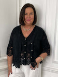 Vintage Crochet Jacket - Black