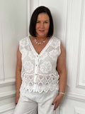 Vintage Crochet Waistcoat - White