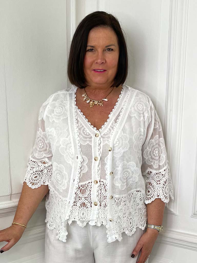 Vintage Crochet Jacket - White