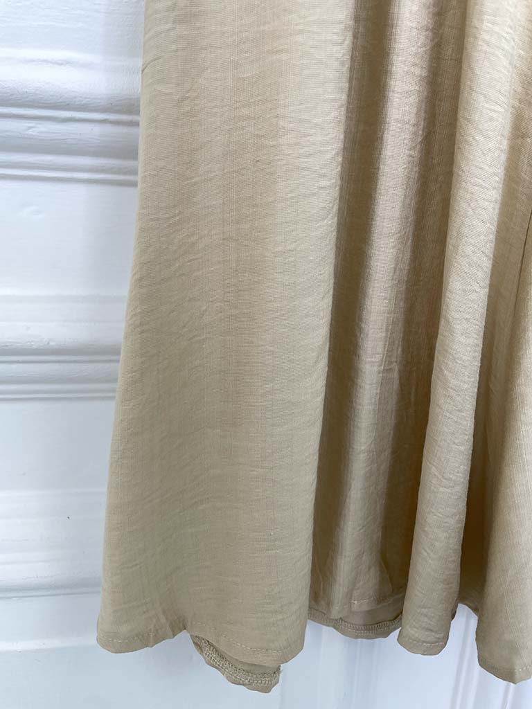 Shirred Wide Leg Trousers - Sand