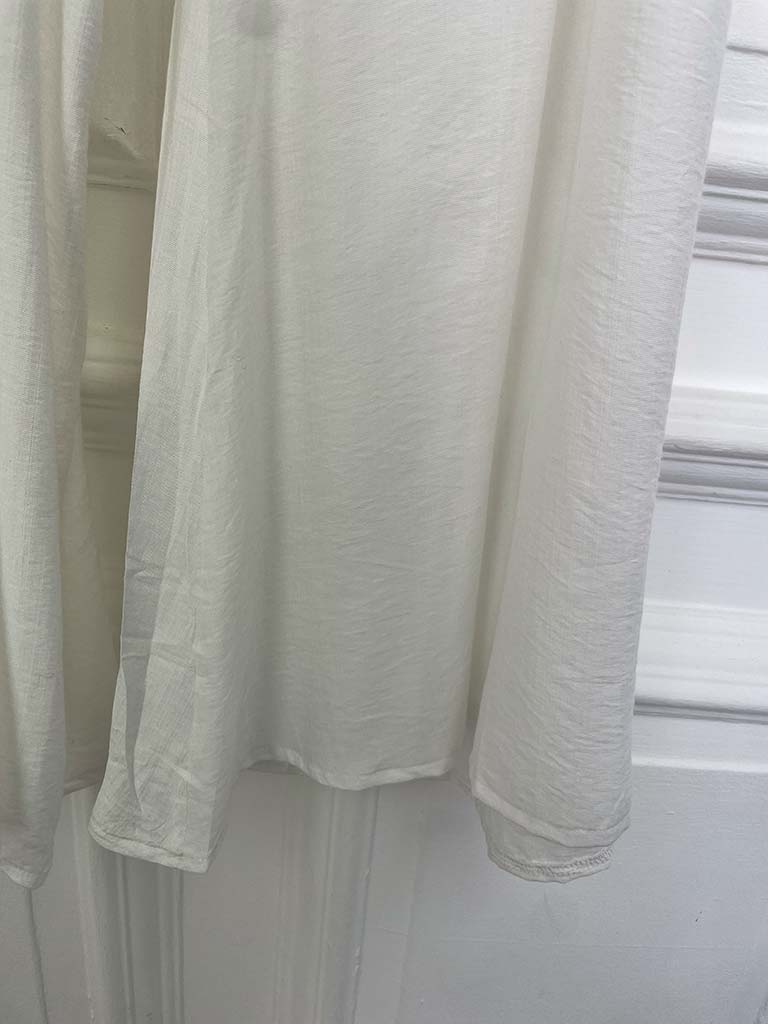 Shirred Wide Leg Trousers - White