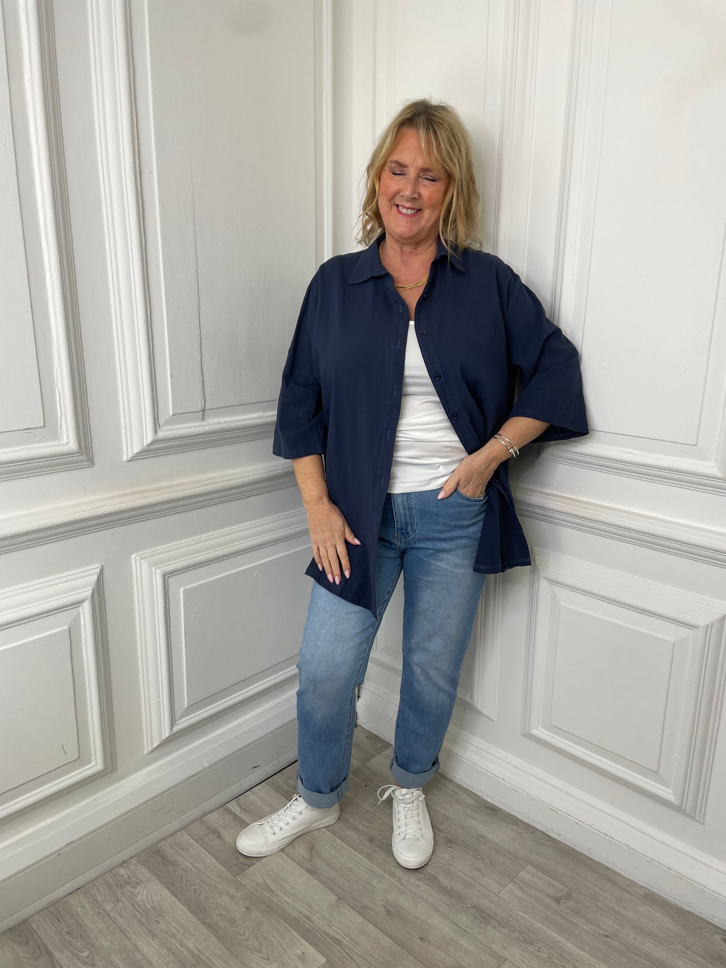 Classic Cotton Shirt - Navy