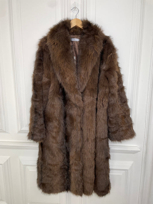 Cocoa Faux Fur Long Coat