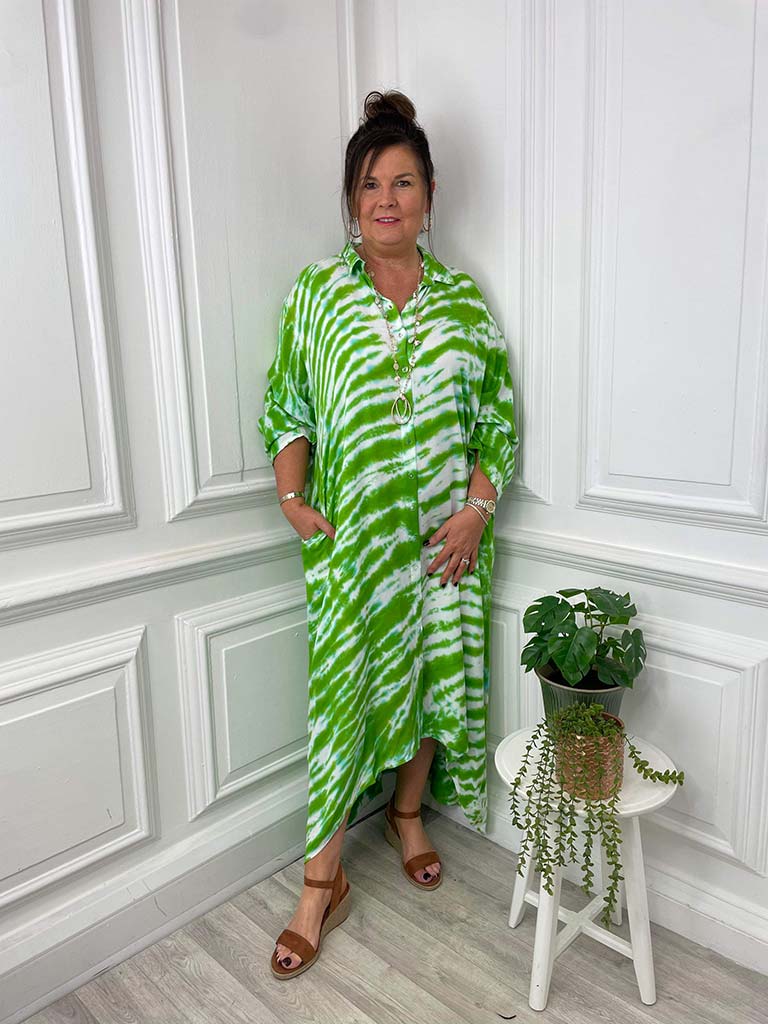 Malissa J Leopard Print Shirt Dress - Green