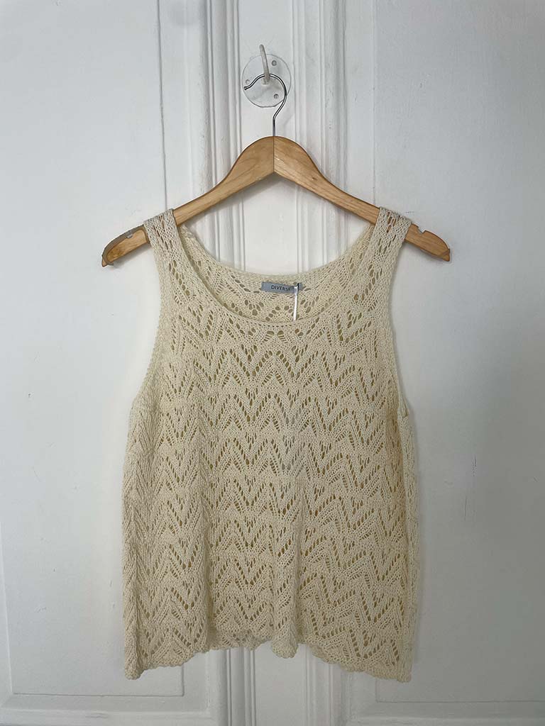 Knitted Chevron Co-ord - Vanilla