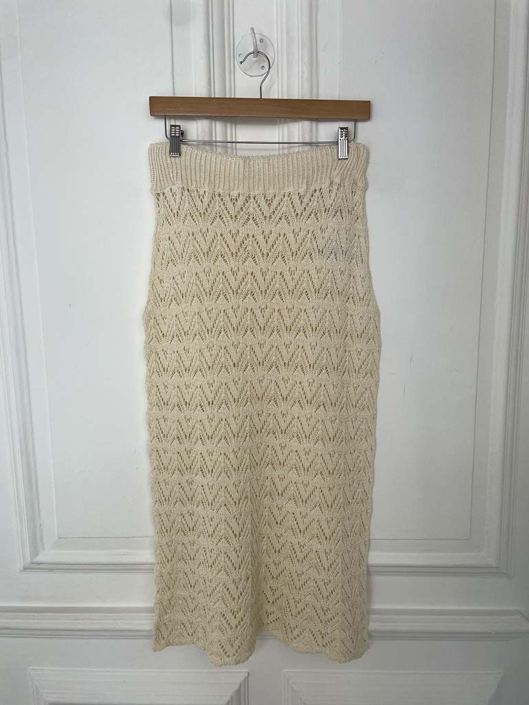 Knitted Chevron Co-ord - Vanilla