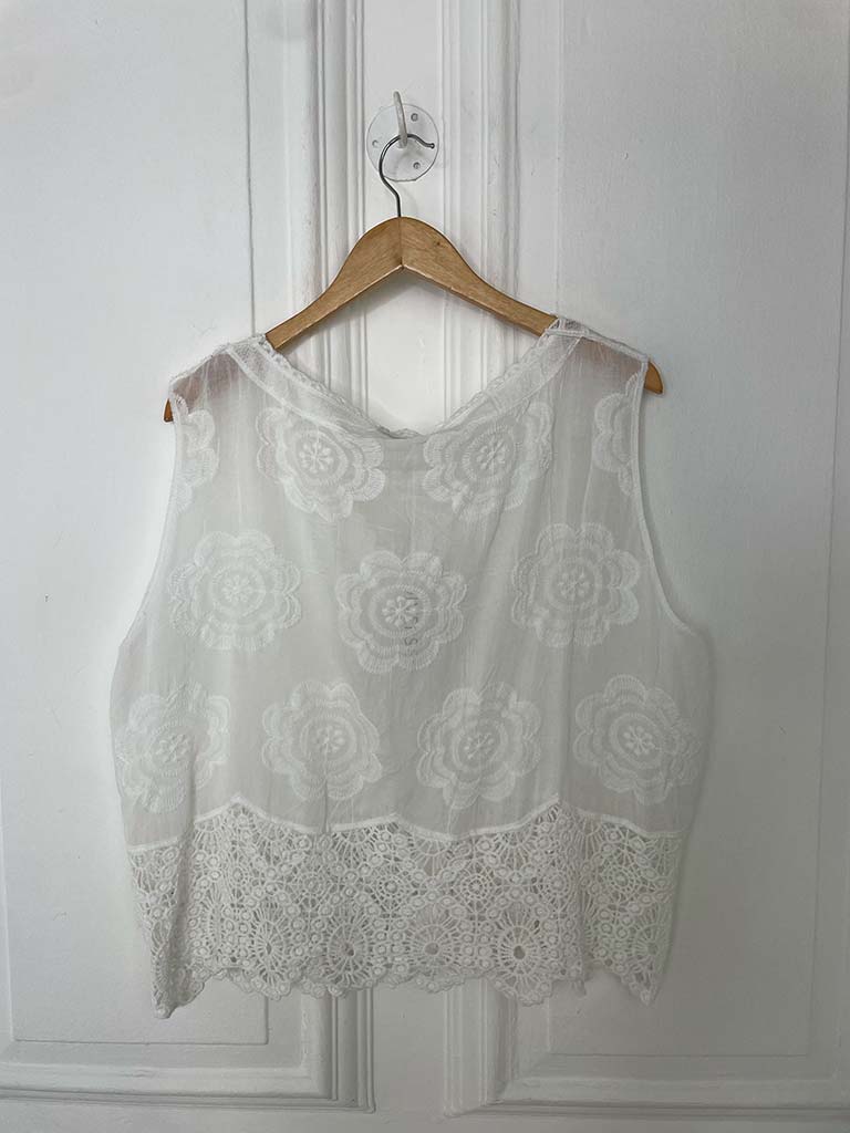 Vintage Crochet Waistcoat - White