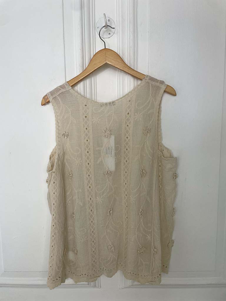 Antique Floral Tank Top - Parchment