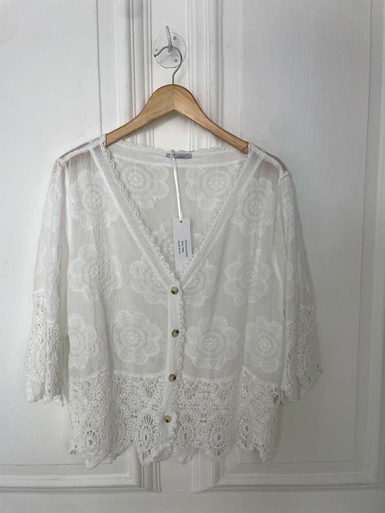 Vintage Crochet Jacket - White