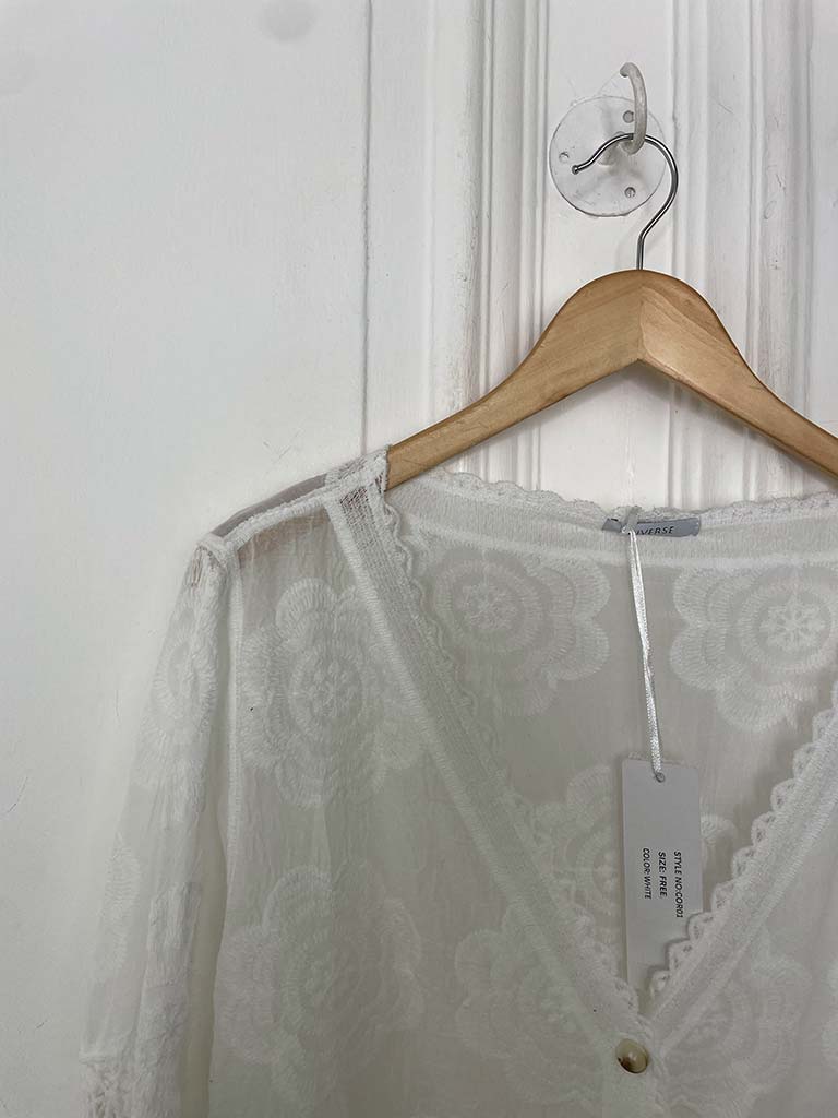 Vintage Crochet Jacket - White