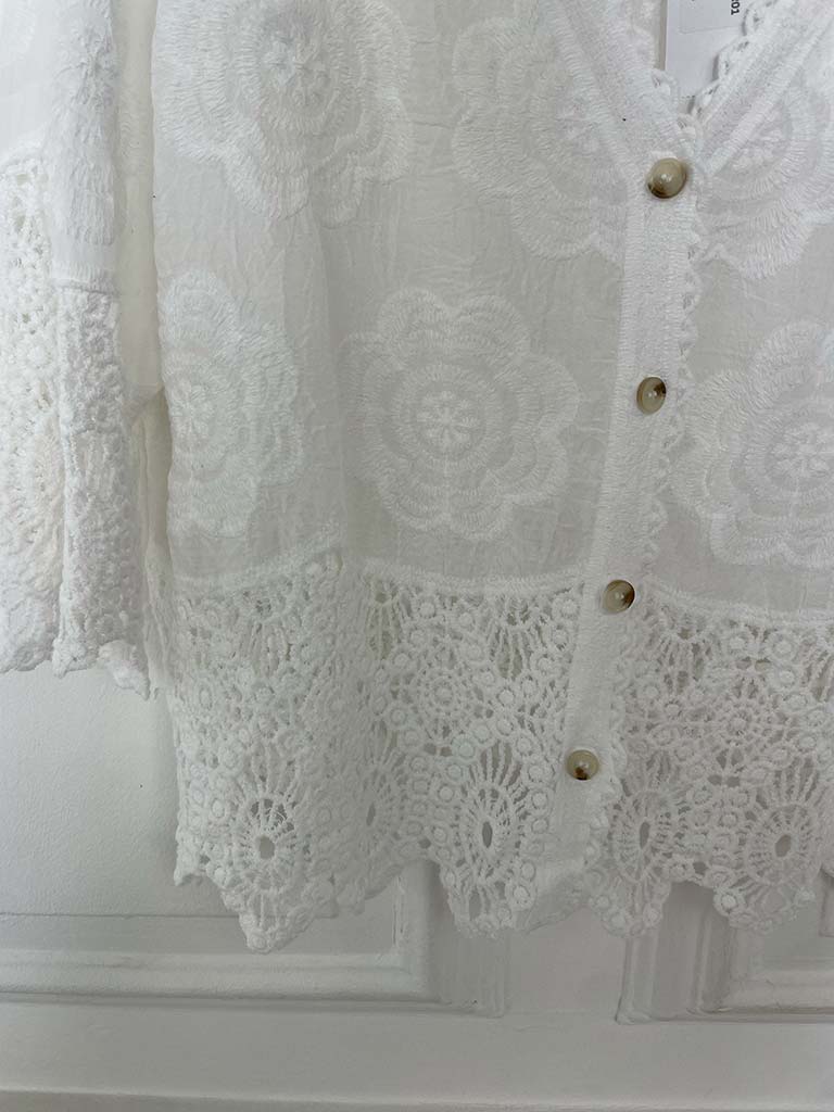 Vintage Crochet Jacket - White