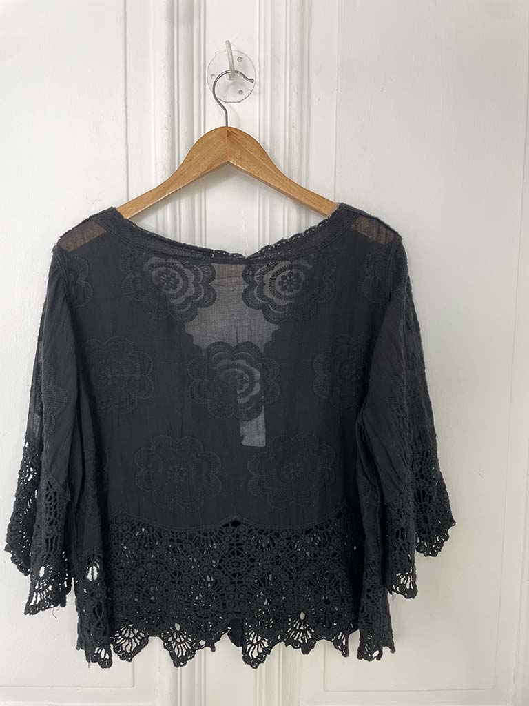 Vintage Crochet Jacket - Black