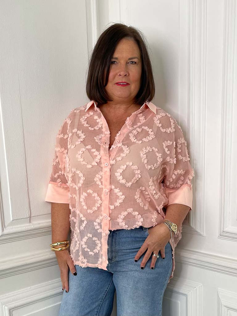Malissa J Diamond Textured Shirt