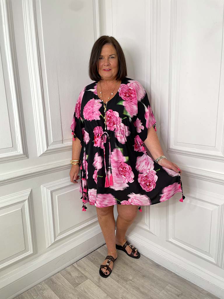 Malissa J Tassel Kaftan - Pink Floral