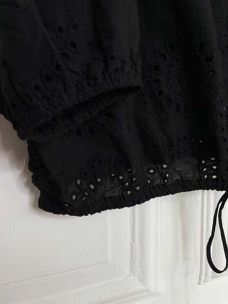 Malissa J Broderie Anglaise Bomber - Black