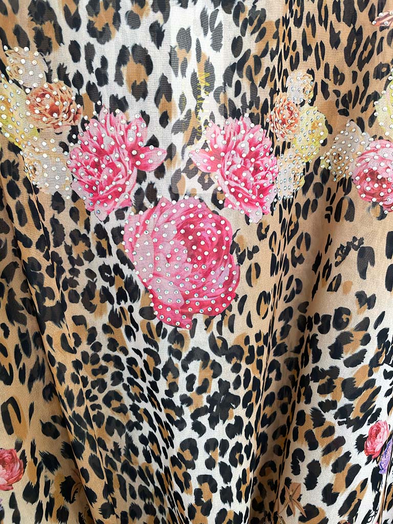 Malissa J Tie Front Top - Floral Leopard
