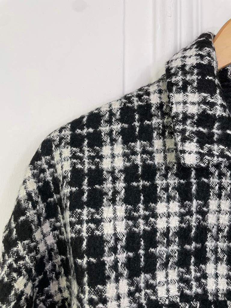 Checked Tweed Jacket - Black & Winter White