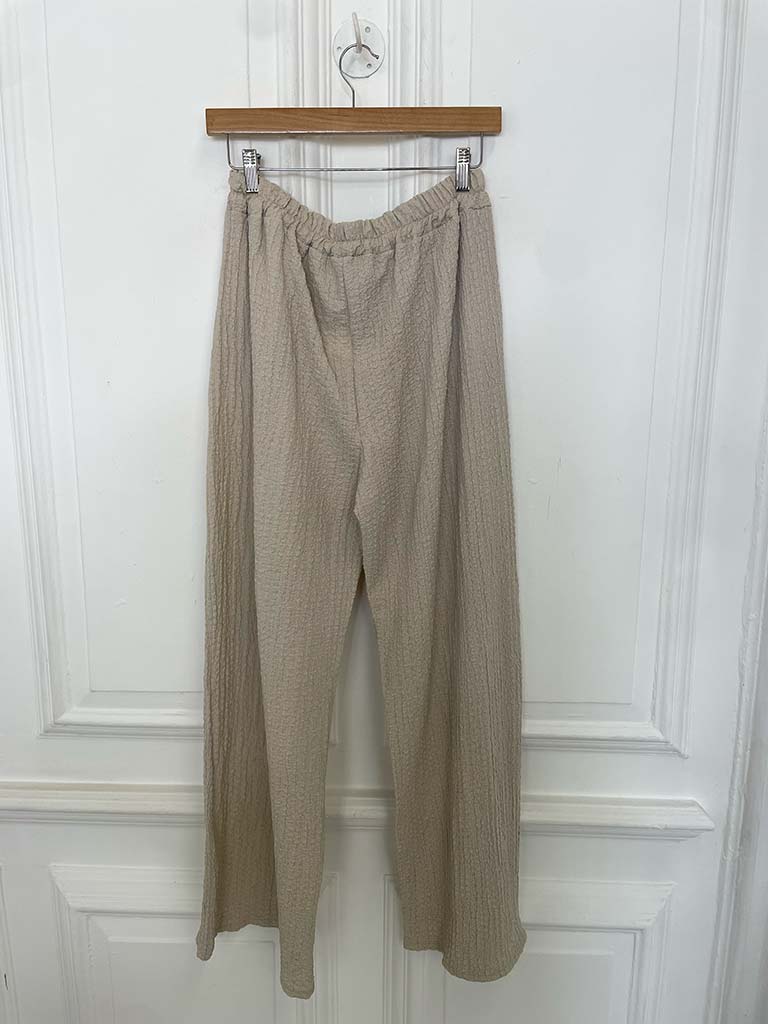 Crinkle Waistcoat & Palazzo Co-ord - Stone