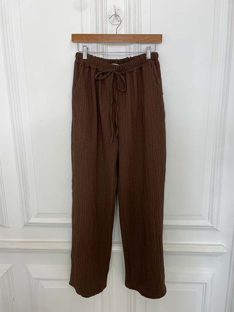 Crinkle Waistcoat & Palazzo Co-ord - Chocolate