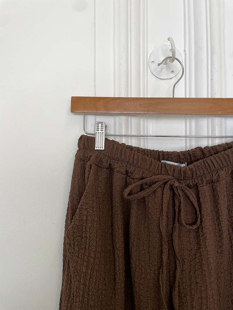 Crinkle Waistcoat & Palazzo Co-ord - Chocolate