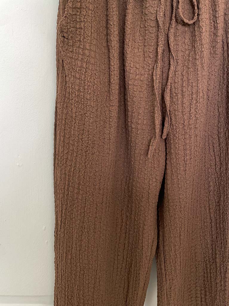 Crinkle Waistcoat & Palazzo Co-ord - Chocolate
