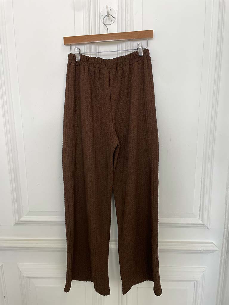 Crinkle Waistcoat & Palazzo Co-ord - Chocolate