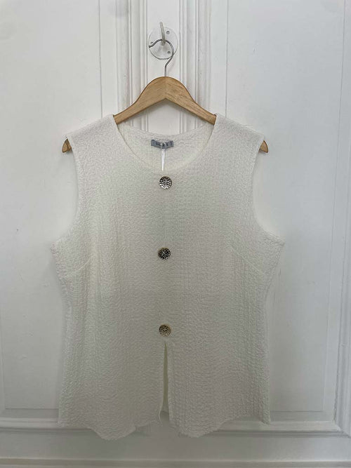 Crinkle Waistcoat & Palazzo Co-ord - Warm White