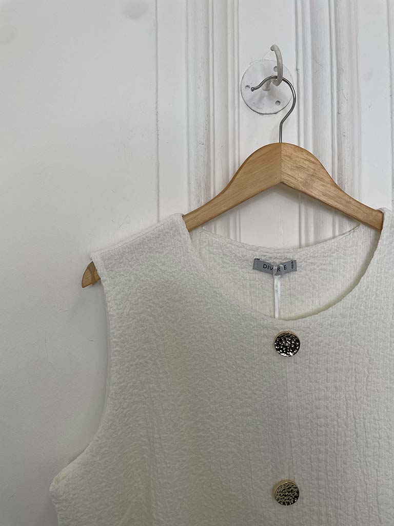 Crinkle Waistcoat & Palazzo Co-ord - Warm White