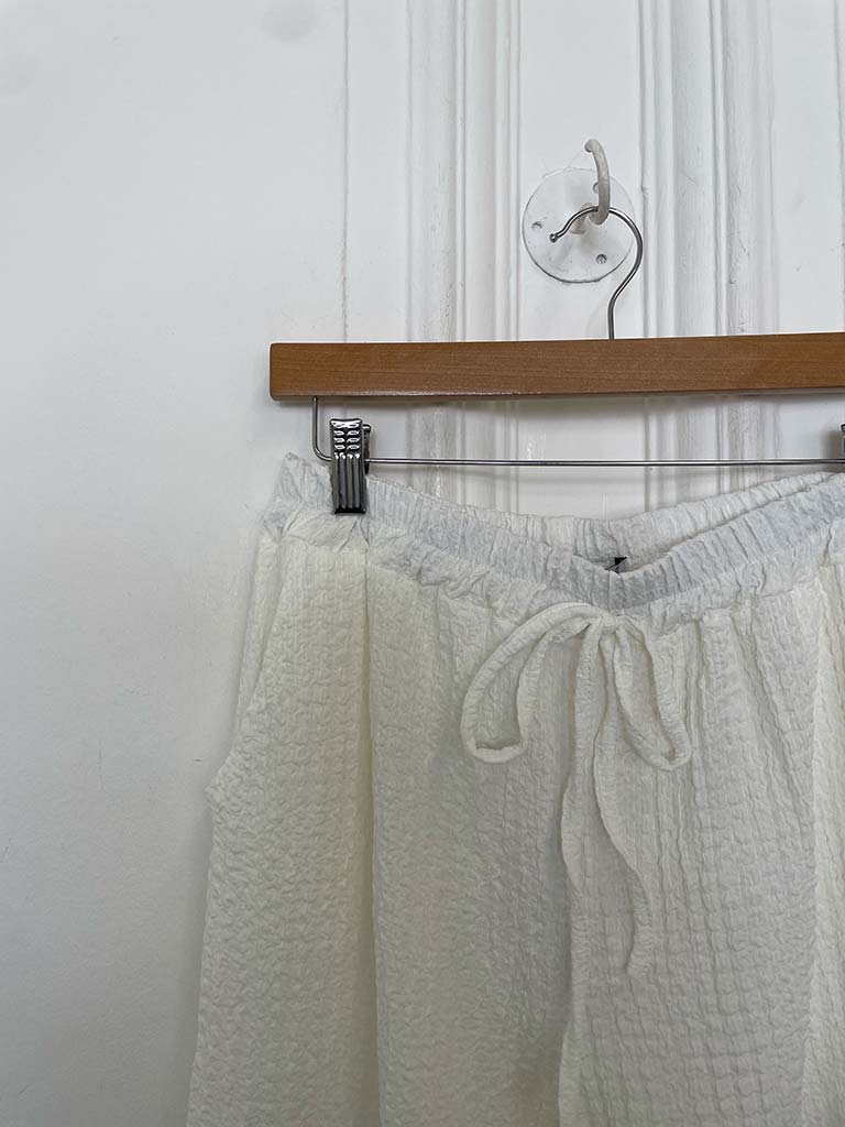 Crinkle Waistcoat & Palazzo Co-ord - Warm White