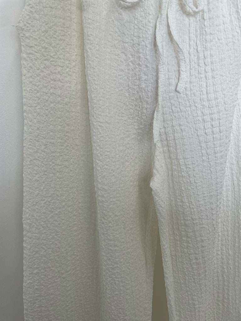 Crinkle Waistcoat & Palazzo Co-ord - Warm White