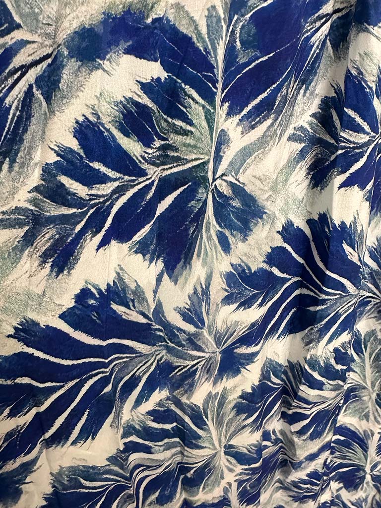 Palm Summer Dress - Cobalt