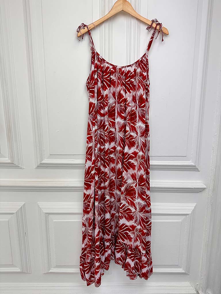 Palm Summer Dress - Red