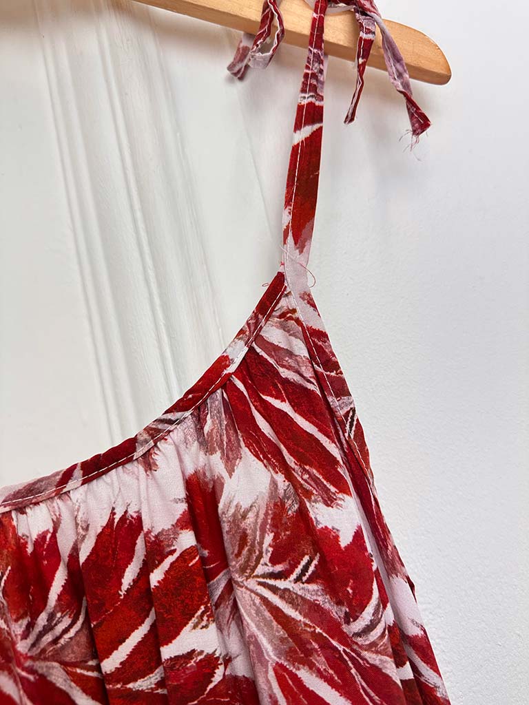 Palm Summer Dress - Red