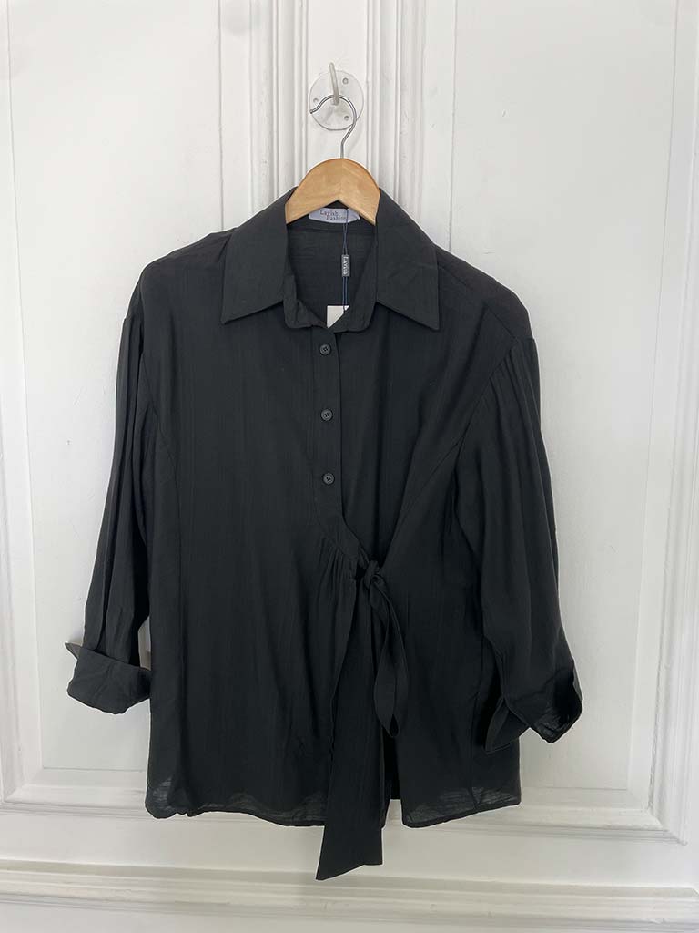 Tie Wrap Shirt - Black